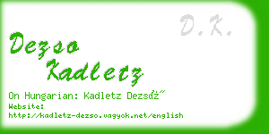 dezso kadletz business card